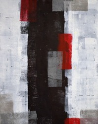 Red and Grey Abstract Art Painting