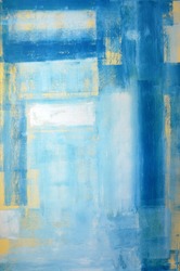 Teal and Yellow Abstract Art Painting