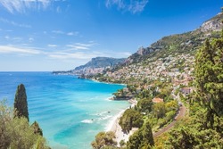 View on Monaco Monte-Carlo from Roquebrune-Cap-Martin, Provemce, Cote d'Azure, France