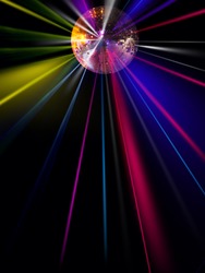abstract blur disco light ball on black  for party background