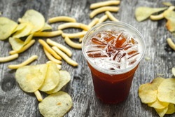 soft drink with junk food