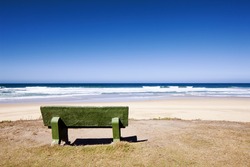 Empty Concrete Bench at  the Beach ( Mossel Bay Area)