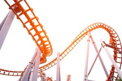 segment of a roller coaster ,on white background 
