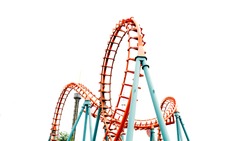 Roller coaster on white background 