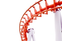 A segment of a roller coaster ,on white background