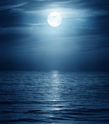 moon reflecting in a sea