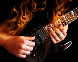  Guitarist with fire.