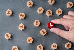 Business & HR icon on hexagon puzzle