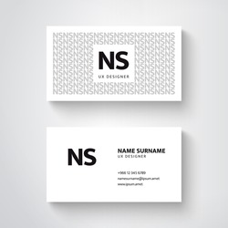 Vector simple  business card template, clean design