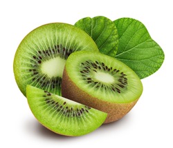 kiwi isolated on white background with clipping path
