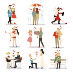 Couple in love vector characters isolated