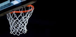 Basketball hoop isolated on black background