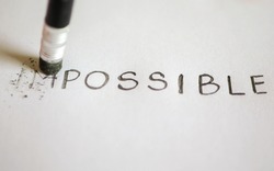 Impossible word gets the ''im'' removed to make it possible. Pencil erase it to possible