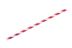 red striped papaer straw, isolated on white