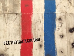 Vector grungy wall background with red and blue paint stripes