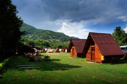 Mountain camping wooden houses