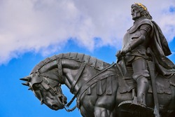 King Matthias Corvin Statue in Cluj-Napoca, Romania