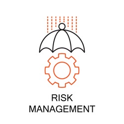 Risk Management Creative Idea Concept. Modern Flat thin line icon designed vector illustration.Editable Stroke.