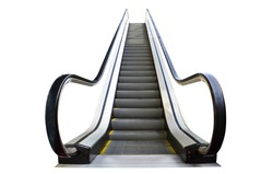 Isolated escalator on the white background