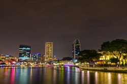 Singapore River at night