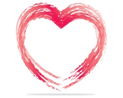 Heart. Painted with a brush. Design element.