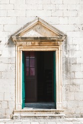 The door of St Nicholas' Church, Perast, Kotor Bay, Montenegro, detail