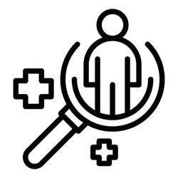 Patient examination icon outline vector. Doctor treatment. Health checkup