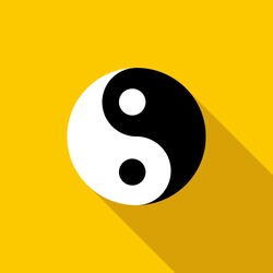 Ying yang yin icon. Flat illustration of ying yang vector logo symbol for web
