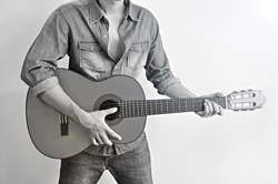  Country style man playing guitar
