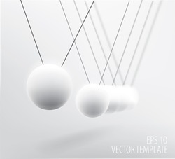 Realistic vector illustration of white pendulum with simulated transparent depth of field blur 