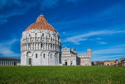 The Baptistery in the world famous Piazza dei Miracoli, Pisa, one of the Unesco World Heritage Site