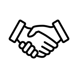 Business handshake / contract agreement line art vector icon for apps and websites