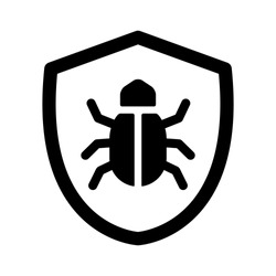 Antivirus protection / virus shield line art vector icon for apps and websites