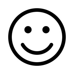 Happy smiley face emoticon / emoji line art vector icon for apps and websites