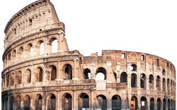 Colosseum in Rome, Italy isolated white, 