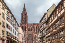 Strasbourg Cathedral also known as Strasbourg Minster, is a Gothic Roman Catholic cathedral in Strasbourg, Alsace, France.