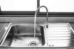 Dirty sink.( Black and white filtered)