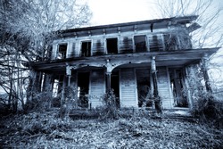 Old haunted house in the woods