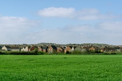 Modern new housing development, in rural Suffolk, England