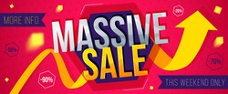 Massive Sale and discounts banner. Vector illustration