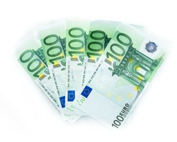 100 euro bills  euro banknotes money. European Union Currency