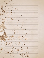 Old notebook paper that is empty and moldy for design in your work background concept.