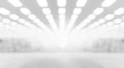 Abstract blurred factory and warehouse room background for industry.