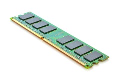 Photo of DDR RAM memory module isolated on white background