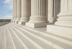 Columns and steps of the Supreme Court building in Washington DC