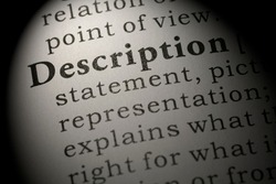 Fake Dictionary, Dictionary definition of word description.