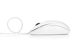 Gray computer mouse isolated on white