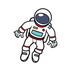 Cartoon Floating Astronaut Vector Illustration