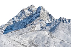 Snowy peak isolated over white background