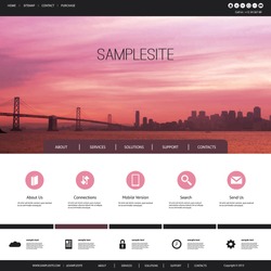One Page Website Template with Header Design - San Francisco Bay